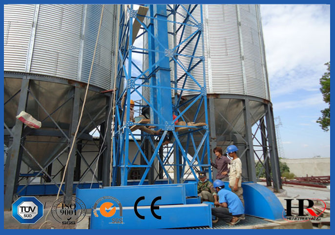 1112m3 Grain Storage Silo , Corrugated Steel Grain Bins Less Land Occupation