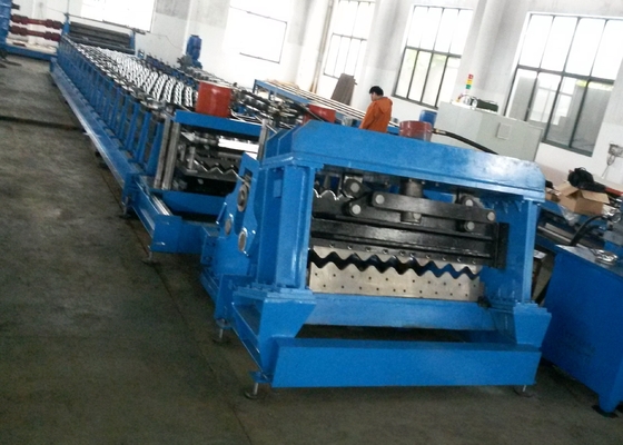 18.5kW Grain Silo Roll Forming Machine , Hydraulic Roofing Sheet Crimping Machine